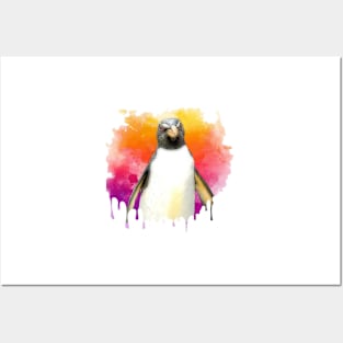 penguin drip Posters and Art